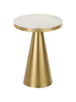 Westwing Collection Table d'appoint ronde art déco Zelda, Ø 41 x haut. 54 cm