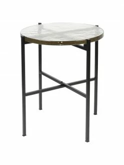 Dutchbone Table d'appoint ronde avec plateau en verre Vidrio, Ø 40 x haut. 45 cm