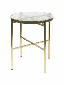 Dutchbone Table d'appoint ronde avec plateau en verre Vidrio, Ø 40 x haut. 45 cm