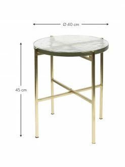 Dutchbone Table d'appoint ronde avec plateau en verre Vidrio, Ø 40 x haut. 45 cm -furniture Soldes Table dappoint ronde avec plateau en verre Vidrio 8