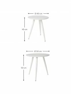 Table d'appoint ronde blanche Daven, 2 élém., Lot de différentes tailles -furniture Soldes Table dappoint ronde blanche Daven 2 elem 2