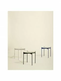 Hübsch Table d'appoint ronde blanche en verre Beam, Ø 45 x haut. 42 cm -furniture Soldes Table dappoint ronde blanche en verre Beam 3