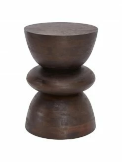 Westwing Collection Table d'appoint ronde bois de manguier Benno, Ø 35 x haut. 50 cm