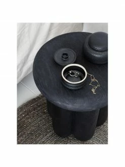 House Doctor Table d'appoint ronde bois de manguier noir Phant, Ø 38 x haut. 43 cmDisponibilité limitée -furniture Soldes Table dappoint ronde bois de manguier noir Phant 3