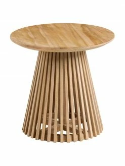 Table d'appoint ronde bois de teck Jeanette, Ø 50 x haut. 48 cm