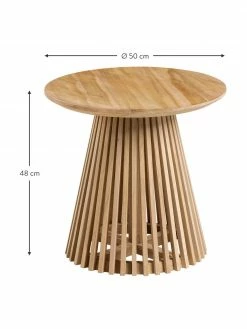 Table d'appoint ronde bois de teck Jeanette, Ø 50 x haut. 48 cm -furniture Soldes Table dappoint ronde bois de teck Jeanette 3