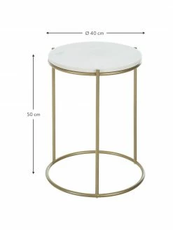 Westwing Collection Table d'appoint ronde en marbre Ella, Ø 40 x haut. 50 cm -furniture Soldes Table dappoint ronde en marbre Ella 14