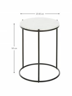 Westwing Collection Table d'appoint ronde en marbre Ella, Ø 40 x haut. 50 cm -furniture Soldes Table dappoint ronde en marbre Ella 2