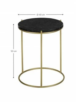 Westwing Collection Table d'appoint ronde en marbre Ella, Ø 40 x haut. 50 cm -furniture Soldes Table dappoint ronde en marbre Ella 20