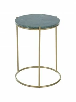 Westwing Collection Table d'appoint ronde en marbre Ella, Ø 40 x haut. 50 cm