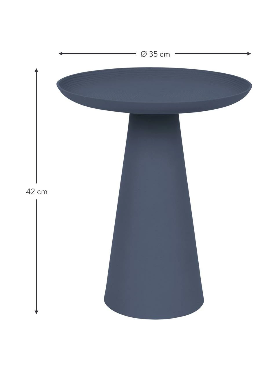 Table d'appoint ronde en métal bleu foncé Ringar, Ø 35 x haut. 42 cm 2 Table d'appoint ronde en métal bleu foncé Ringar, Ø 35 x haut. 42 cm – Image 2