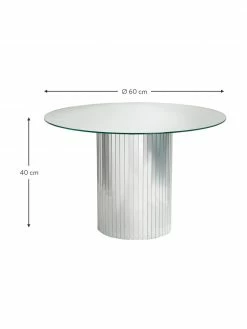 &k amsterdam Table d'appoint ronde en verre effet miroir Mirror, Ø 60 x haut. 40 cm -furniture Soldes Table dappoint ronde en verre effet miroir Mirror 2