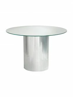 &k amsterdam Table d'appoint ronde en verre effet miroir Mirror, Ø 60 x haut. 40 cm