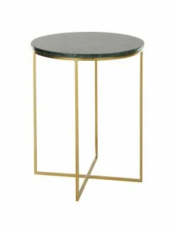 Westwing Collection Table d'appoint ronde marbre Alys, Ø 40 x haut. 50 cm