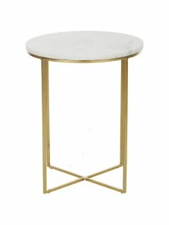 Westwing Collection Table d'appoint ronde marbre Alys, Ø 40 x haut. 50 cm -furniture Soldes Table dappoint ronde marbre Alys 4