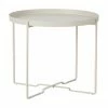 Table d'appoint ronde métal blanc crème George, Ø 57 x haut. 48 cm