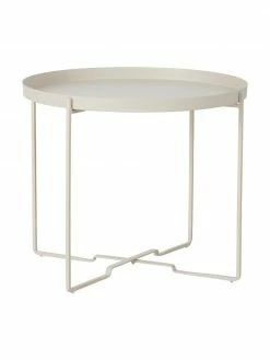 Table d'appoint ronde métal blanc crème George, Ø 57 x haut. 48 cm