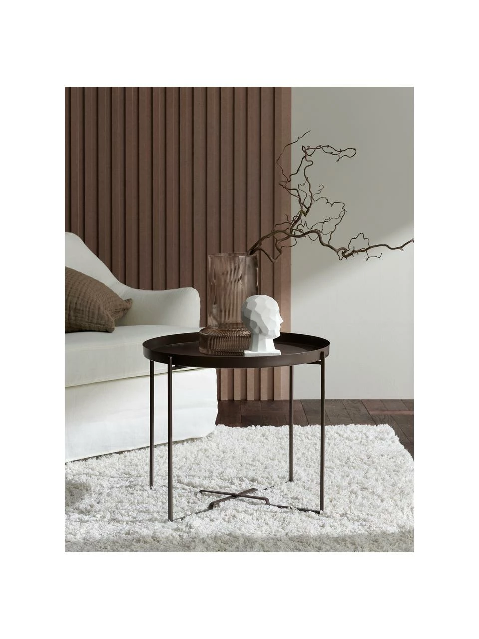 Table d'appoint ronde métal brun foncé George, Ø 57 x haut. 48 cm 2 Table d'appoint ronde métal brun foncé George, Ø 57 x haut. 48 cm – Image 2