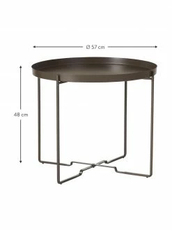 Table d'appoint ronde métal brun foncé George, Ø 57 x haut. 48 cm 6 Table d'appoint ronde métal brun foncé George, Ø 57 x haut. 48 cm -furniture Soldes Table dappoint ronde metal brun fonce George 2