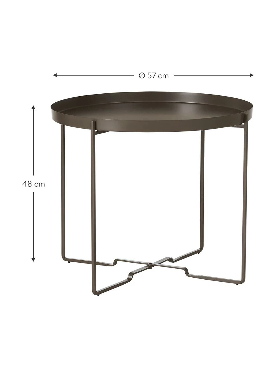 Table d'appoint ronde métal brun foncé George, Ø 57 x haut. 48 cm 3 Table d'appoint ronde métal brun foncé George, Ø 57 x haut. 48 cm – Image 3