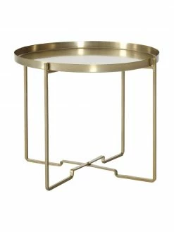 Table d'appoint ronde métal finition dorée George, Ø 57 x haut. 48 cm