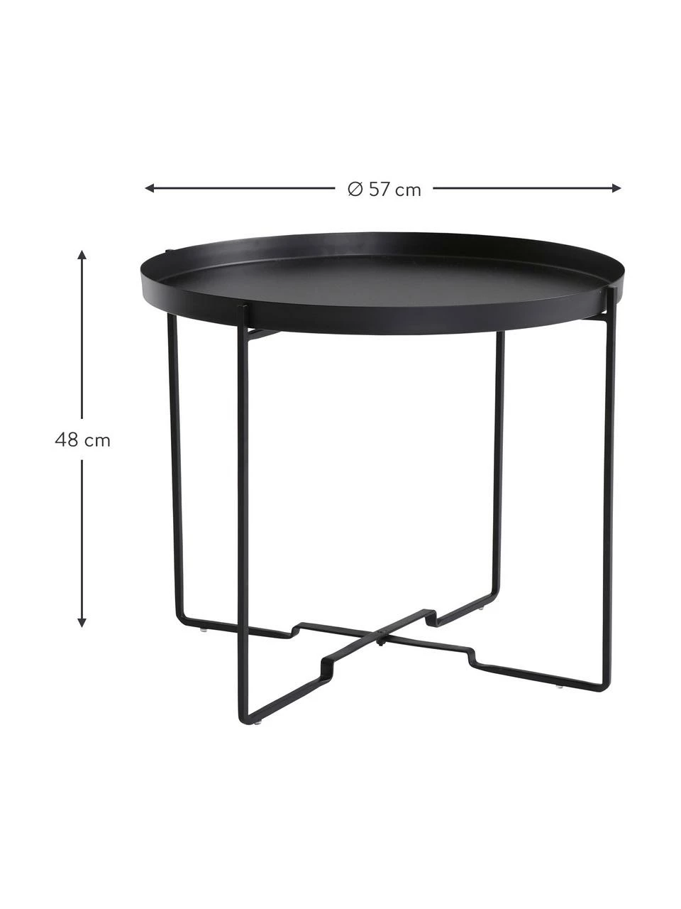 Table d'appoint ronde métal noir George, Ø 57 x haut. 48 cm 3 Table d'appoint ronde métal noir George, Ø 57 x haut. 48 cm – Image 3
