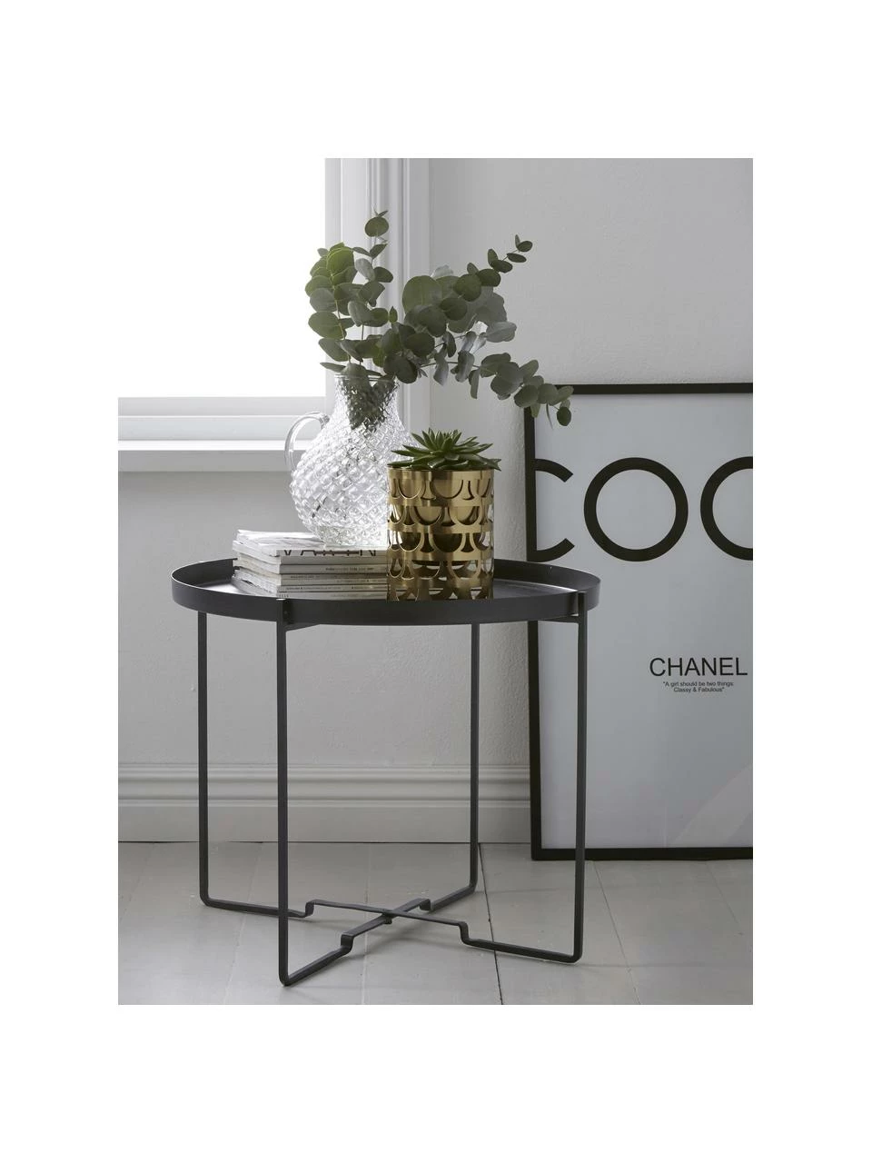Table d'appoint ronde métal noir George, Ø 57 x haut. 48 cm 6 Table d'appoint ronde métal noir George, Ø 57 x haut. 48 cm – Image 6