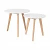 Table d'appoint ronde scandinave Bodine, 2 élém., Lot de différentes tailles