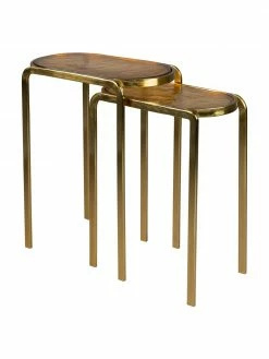 Dutchbone Table d'appoint style vintage Bandhu, 2 élém., Lot de différentes tailles