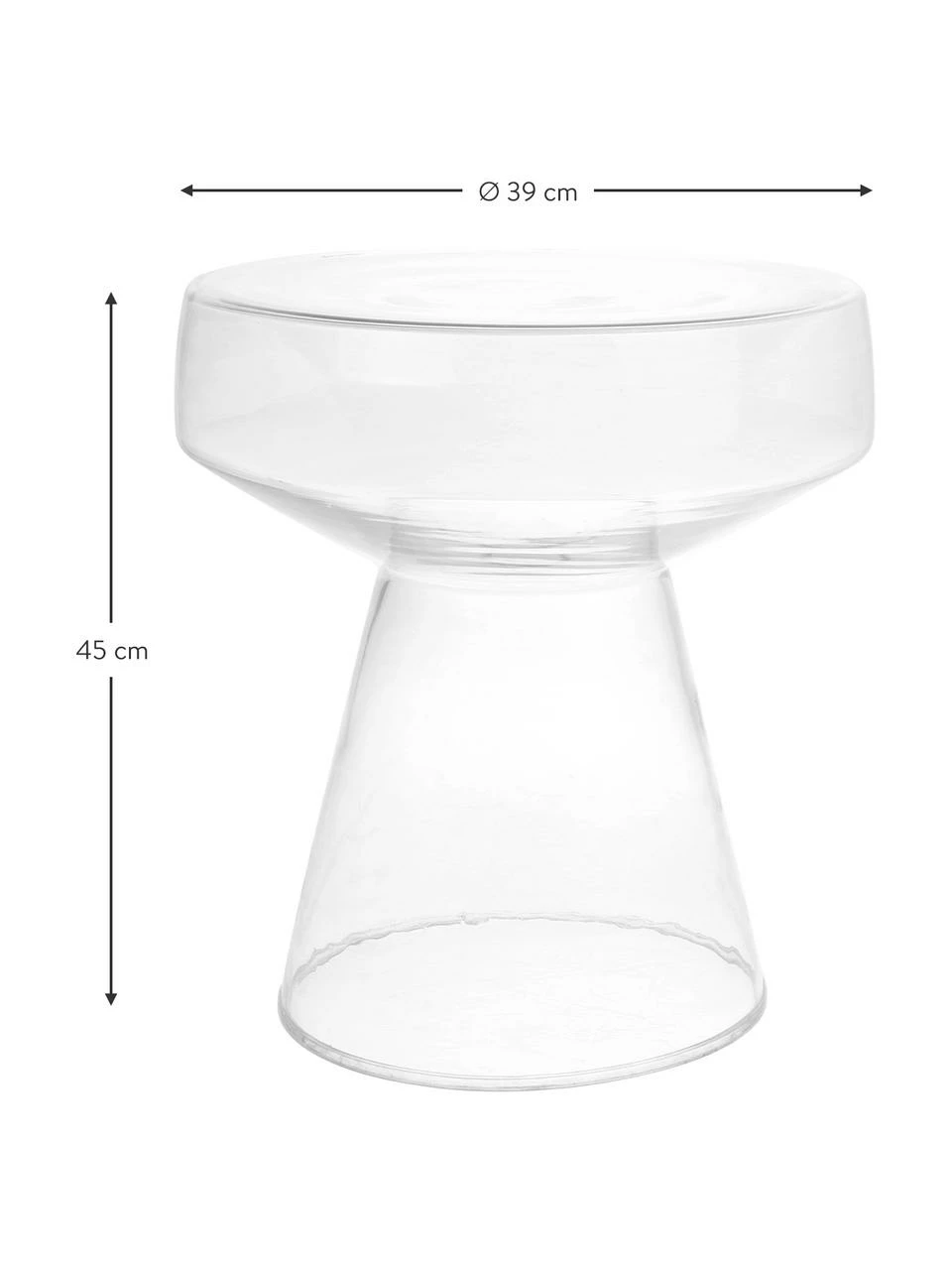 HKliving Table d'appoint verre Lars, Ø 39 x haut. 45 cm 3 HKliving Table d'appoint verre Lars, Ø 39 x haut. 45 cm – Image 3