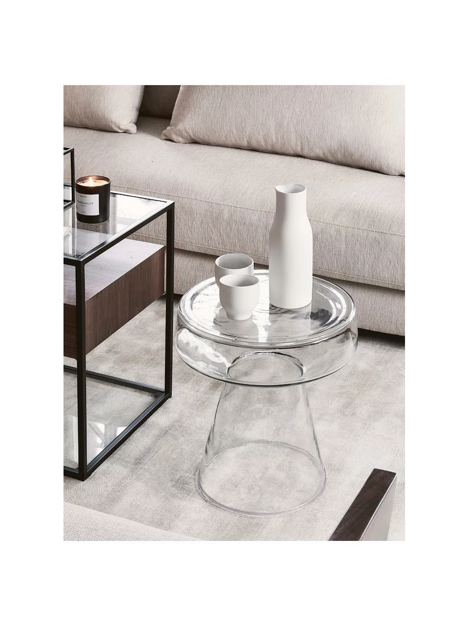HKliving Table d'appoint verre Lars, Ø 39 x haut. 45 cm 6 HKliving Table d'appoint verre Lars, Ø 39 x haut. 45 cm – Image 6