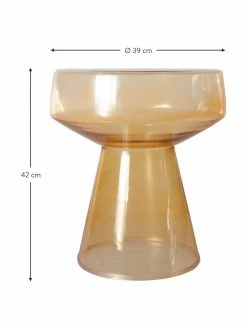 HKliving Table d'appoint verre jaune Ambe, Ø 39 x haut. 42 cm -furniture Soldes Table dappoint verre jaune Ambe 2