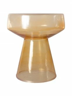 HKliving Table d'appoint verre jaune Ambe, Ø 39 x haut. 42 cm