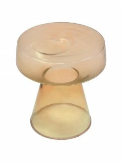 HKliving Table d'appoint verre jaune Ambe, Ø 39 x haut. 42 cm -furniture Soldes Table dappoint verre jaune Ambe 3