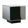HKliving Table d'appoint verre miroir argenté Block, larg. 40 x haut. 40 cm