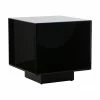 HKliving Table d'appoint verre miroir noir Block, larg. 40 x haut. 40 cm