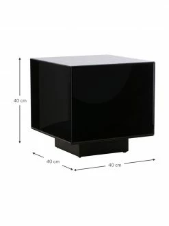 HKliving Table d'appoint verre miroir noir Block, larg. 40 x haut. 40 cm 7 HKliving Table d'appoint verre miroir noir Block, larg. 40 x haut. 40 cm -furniture Soldes Table dappoint verre miroir noir Block 2