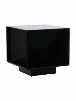 HKliving Table d'appoint verre miroir noir Block, larg. 40 x haut. 40 cm