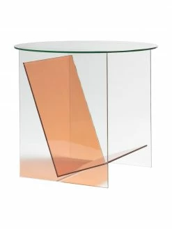 &k amsterdam Table d'appoint verre orange Tabloid, Ø 50 x haut. 46 cm