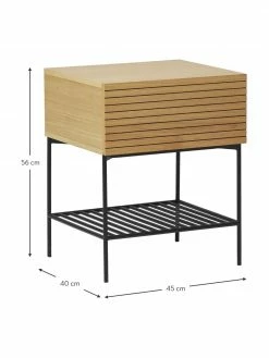 Westwing Collection Table de chevet avec tiroir Johanna, larg. 45 x haut. 56 cm -furniture Soldes Table de chevet avec tiroir Johanna 3