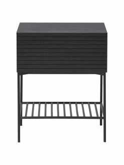 Westwing Collection Table de chevet avec tiroir noir Johanna, larg. 45 x haut. 56 cm -furniture Soldes Table de chevet avec tiroir noir Johanna 4