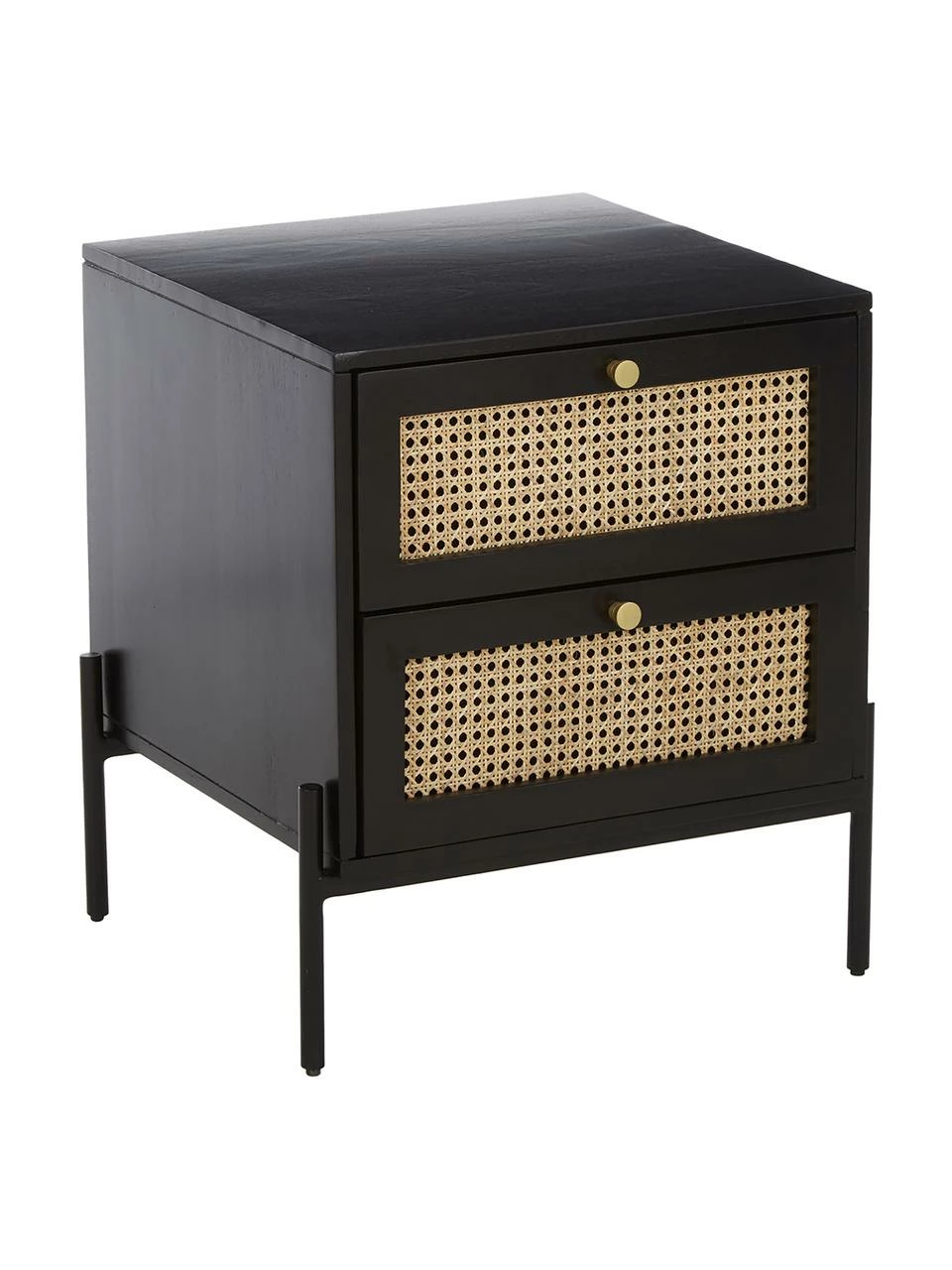 Westwing Collection Table de chevet avec tiroirs en cannage Vienna, larg. 45 x haut. 55 cm 1 Westwing Collection Table de chevet avec tiroirs en cannage Vienna, larg. 45 x haut. 55 cm