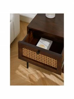 Westwing Collection Table de chevet avec tiroirs en cannage brun foncé Vienna, larg. 45 x haut. 55 cm 8 Westwing Collection Table de chevet avec tiroirs en cannage brun foncé Vienna, larg. 45 x haut. 55 cm -furniture Soldes Table de chevet avec tiroirs en cannage brun fonce Vienna 2