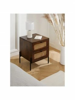 Westwing Collection Table de chevet avec tiroirs en cannage brun foncé Vienna, larg. 45 x haut. 55 cm 9 Westwing Collection Table de chevet avec tiroirs en cannage brun foncé Vienna, larg. 45 x haut. 55 cm -furniture Soldes Table de chevet avec tiroirs en cannage brun fonce Vienna 3