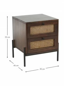Westwing Collection Table de chevet avec tiroirs en cannage brun foncé Vienna, larg. 45 x haut. 55 cm 10 Westwing Collection Table de chevet avec tiroirs en cannage brun foncé Vienna, larg. 45 x haut. 55 cm -furniture Soldes Table de chevet avec tiroirs en cannage brun fonce Vienna 4