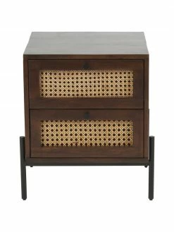 Westwing Collection Table de chevet avec tiroirs en cannage brun foncé Vienna, larg. 45 x haut. 55 cm 11 Westwing Collection Table de chevet avec tiroirs en cannage brun foncé Vienna, larg. 45 x haut. 55 cm -furniture Soldes Table de chevet avec tiroirs en cannage brun fonce Vienna 5