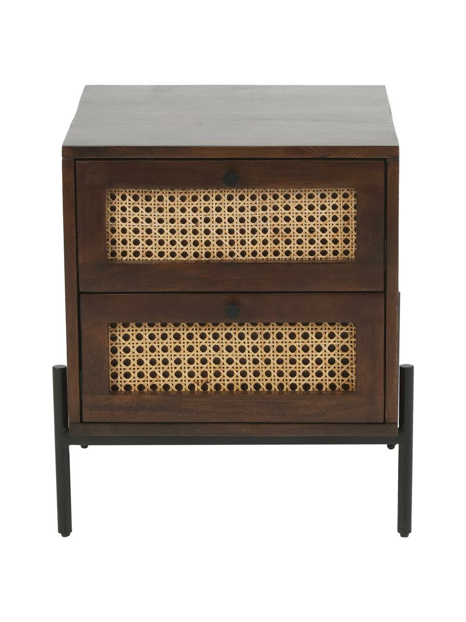 Westwing Collection Table de chevet avec tiroirs en cannage brun foncé Vienna, larg. 45 x haut. 55 cm 6 Westwing Collection Table de chevet avec tiroirs en cannage brun foncé Vienna, larg. 45 x haut. 55 cm – Image 6