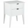 Table de chevet blanche avec 2 tiroirs Sleepy, larg. 48 x haut. 65 cm