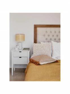 Table de chevet blanche avec 2 tiroirs Sleepy, larg. 48 x haut. 65 cm -furniture Soldes Table de chevet blanche avec 2 tiroirs Sleepy 2