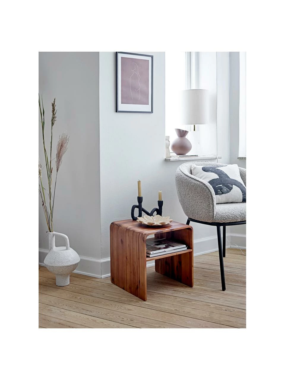 Bloomingville Table de chevet bois d'acacia Hassel, larg. 38 x prof. 38 cm 2 Bloomingville Table de chevet bois d'acacia Hassel, larg. 38 x prof. 38 cm – Image 2